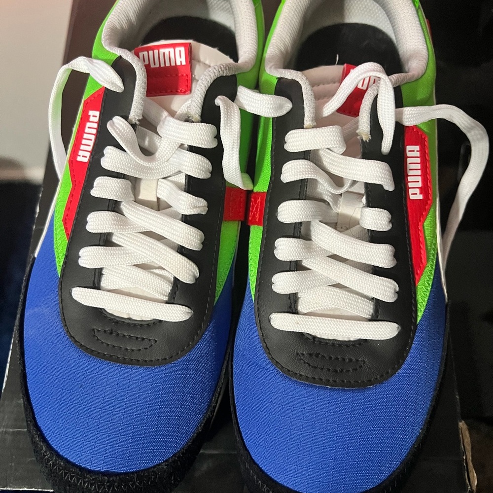 Puma Kids Sneakers - Blue, Green, and Red